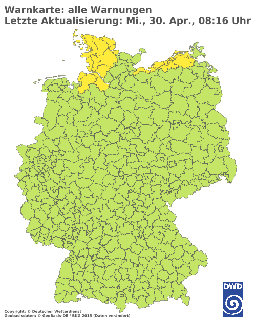 Amtliche Unwetterwarnungen und Wetterwarnungen des Deutschen Wetterdienstes