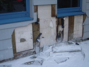 Brandschaden an der Fassade