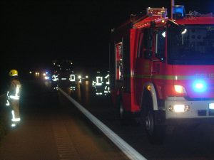 Eine Spur der Autobahn wurde gesperrt