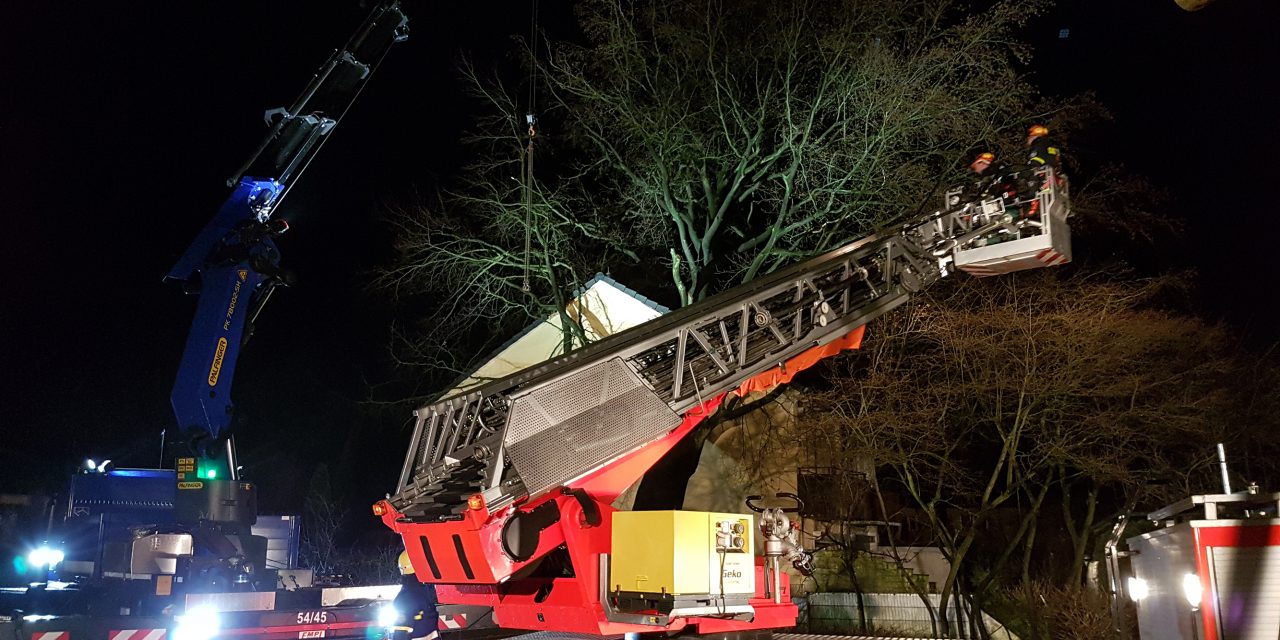 Großer Baum auf Reihenhaus gestürzt
