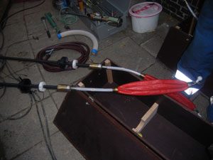 Mit je zwei dieser Spezialabsperrblasen wurde die Gaszufuhr dann vor und hinter der Schadenstelle unterbrochen
