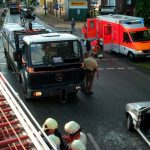 Die Unfallstelle von oben. Am Lkw entstand nur ein geringer sichtbarer Schaden