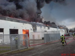 Seitenansicht der Halle