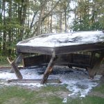 Der Unterstand wird eingerissen