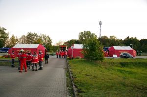 Ein Behandlungsplatz wurde vorsorglich aufgebaut