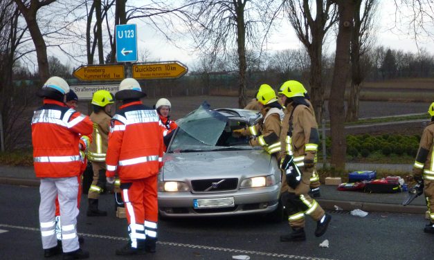 Verkehrsunfall mit eingeklemmter Person