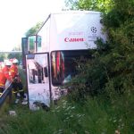 Die Bankette bremste schließlich den Bus