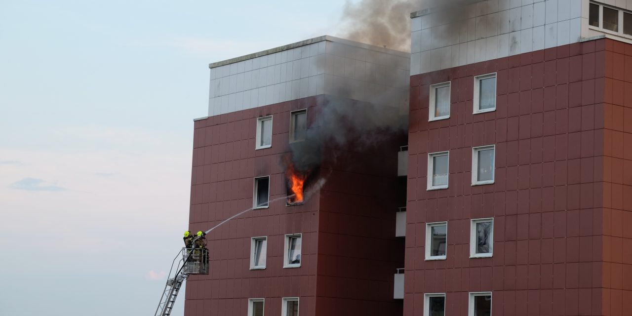 Küche im 10.OG im Vollbrand