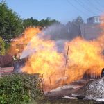 Flammenmeer mit großer Hitzeentwicklung