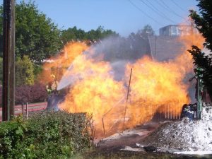 Flammenmeer mit großer Hitzeentwicklung