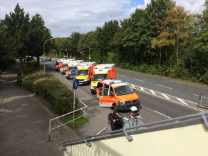 Bereitstellungsplatz des Rettungsdienstes
