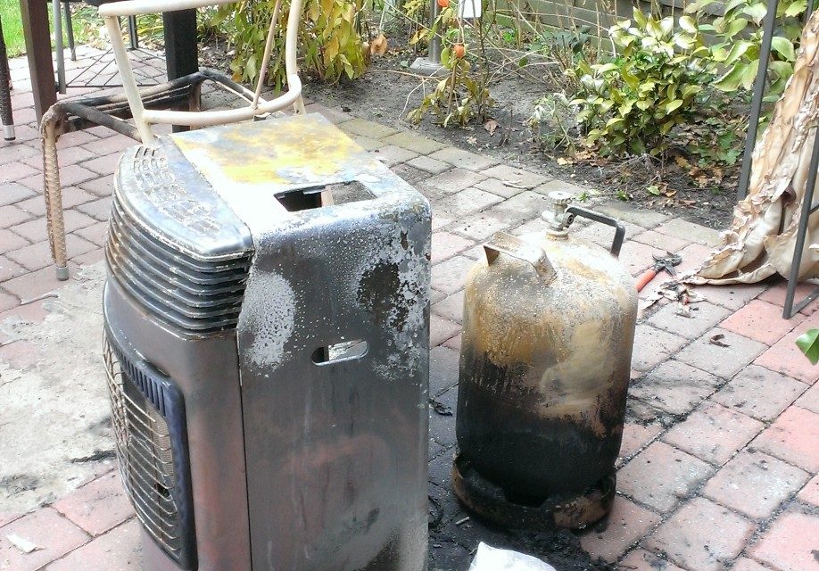 Feuerball auf Terrasse