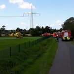 Der Rettungshubschrauber ist gerade an der Einsatzstelle gelandet