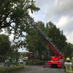 Drehleiter an der Einsatzstelle