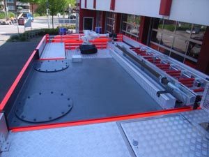 Das mittlere Tankmodul ist rutschfest beschichtet