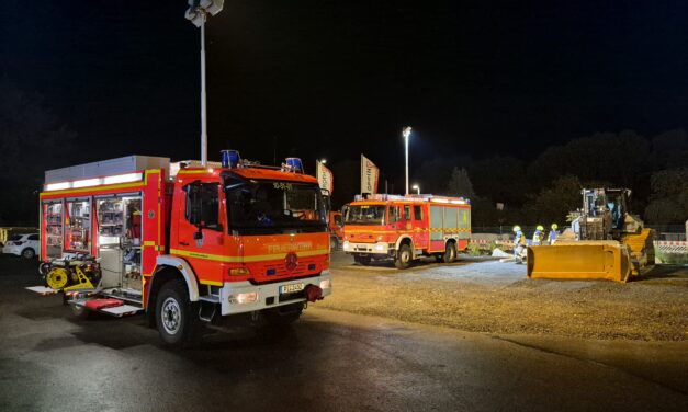 Technische Hilfe und Baumaschinen